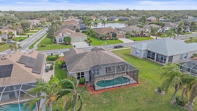 aerial view with a residential view