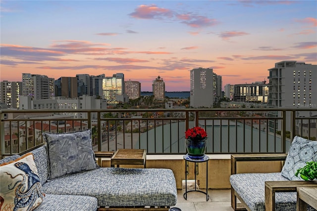 balcony featuring a city view