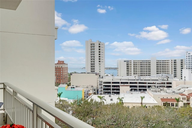 balcony featuring a view of city