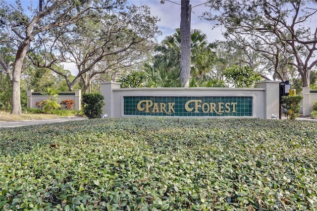 view of community sign