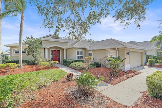 ranch-style home with a garage