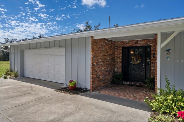 garage with driveway