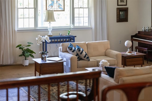 living room featuring a healthy amount of sunlight