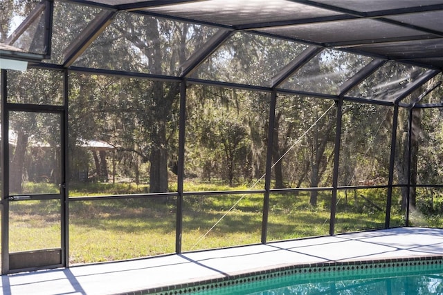 pool with glass enclosure