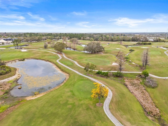 bird's eye view with golf course view