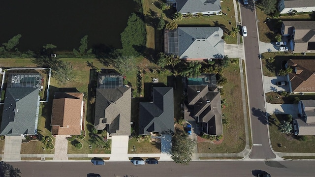 aerial view with a residential view