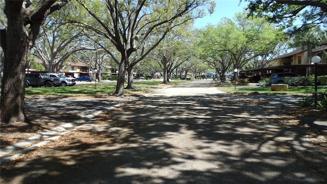 view of road with a residential view