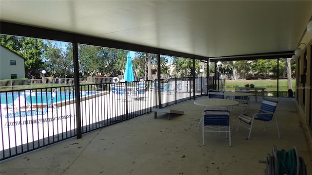 view of unfurnished sunroom