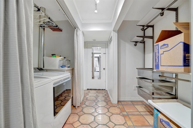 washroom with laundry area and separate washer and dryer