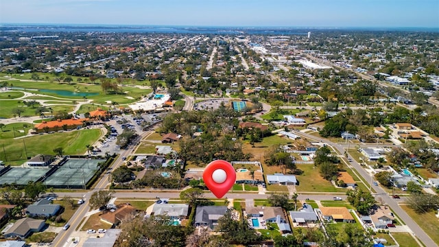 birds eye view of property featuring a residential view and golf course view