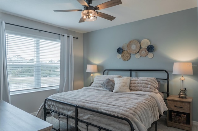 bedroom with a ceiling fan