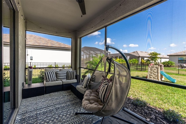 view of sunroom / solarium