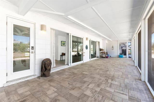 view of unfurnished sunroom