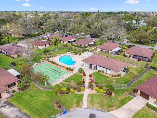 drone / aerial view featuring a residential view