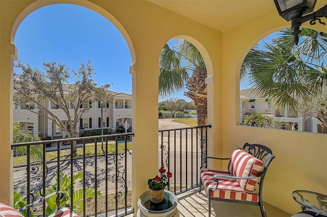 balcony featuring a residential view