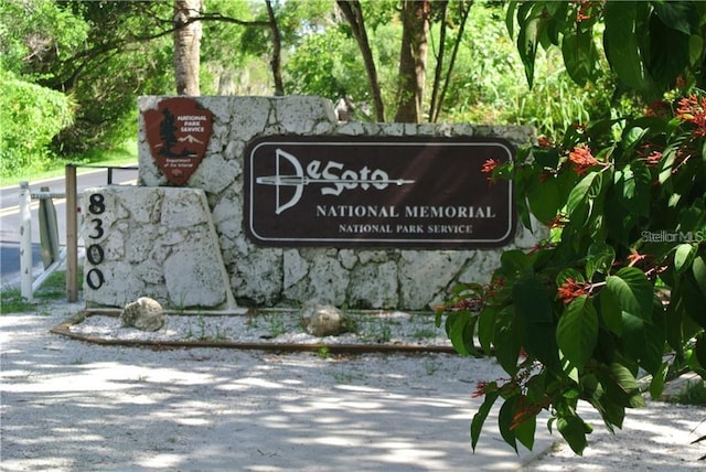 view of community sign