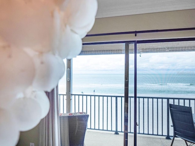 balcony with a water view