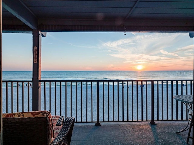 balcony with a water view