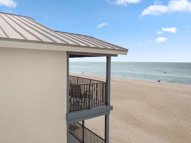 property view of water featuring a view of the beach