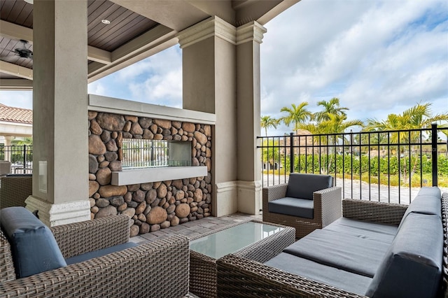 balcony with outdoor lounge area