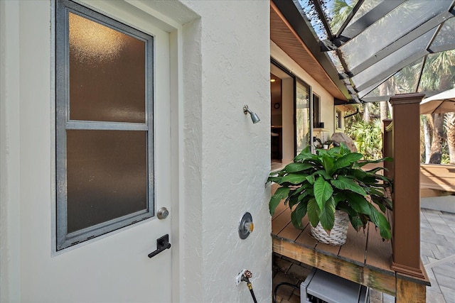 exterior details with stucco siding