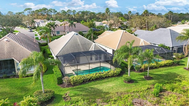 drone / aerial view with a residential view