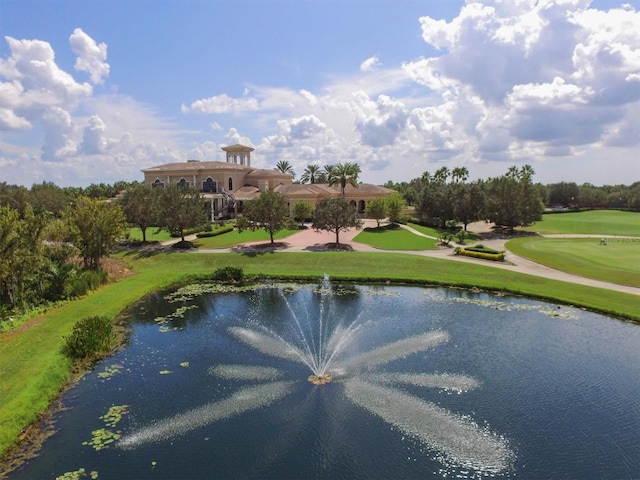 water view featuring view of golf course