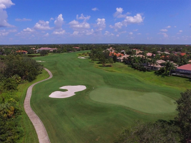 drone / aerial view featuring golf course view