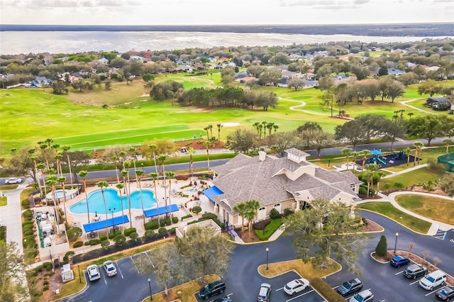 aerial view featuring golf course view