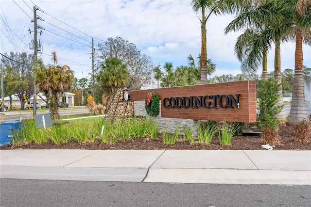 view of community sign