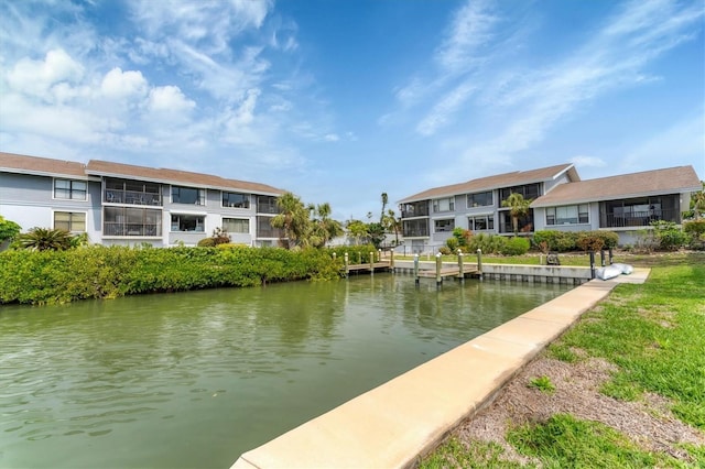 view of water feature featuring a boat dock