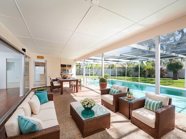 view of sunroom