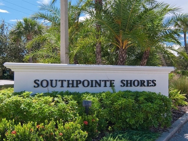 view of community sign