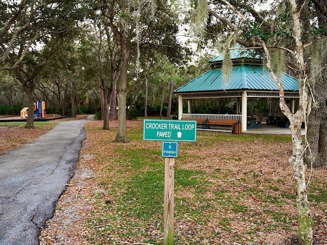 exterior space featuring a gazebo
