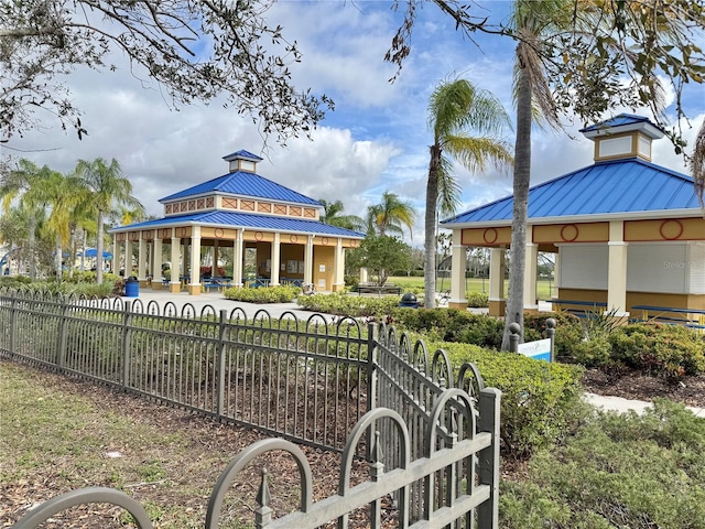 view of community with a gazebo