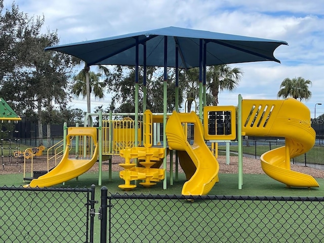 community play area with fence