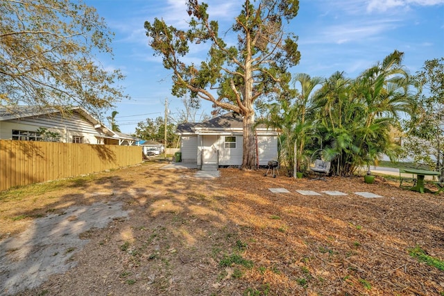 view of yard with fence