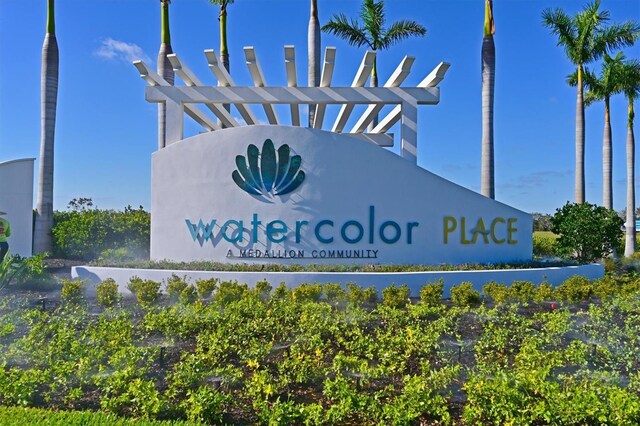 view of community sign