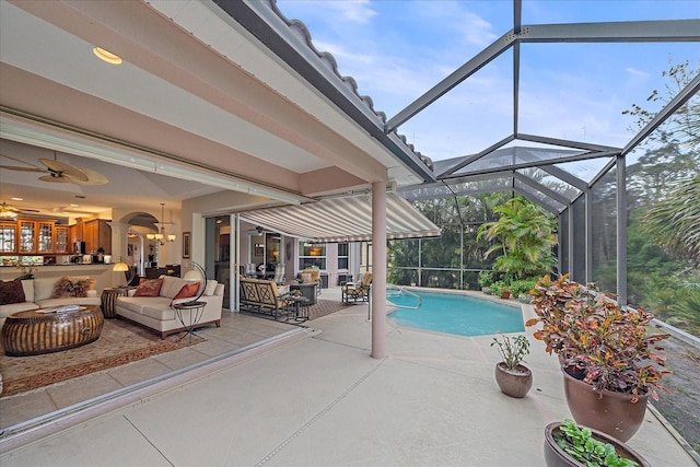 6617 Nautical Dr, Lakewood Ranch, FL 34202 - pool featuring a patio area and an outdoor hangout area