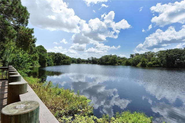 property view of water featuring a view of trees