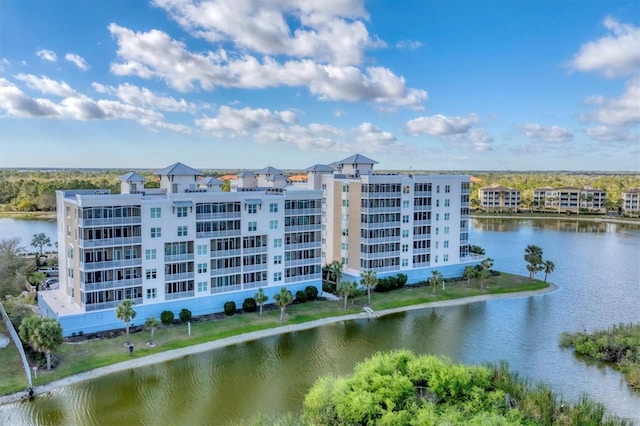 view of property with a water view