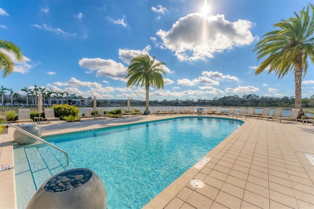 pool featuring a patio area