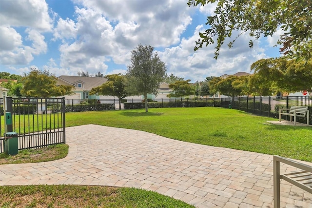 view of patio featuring fence