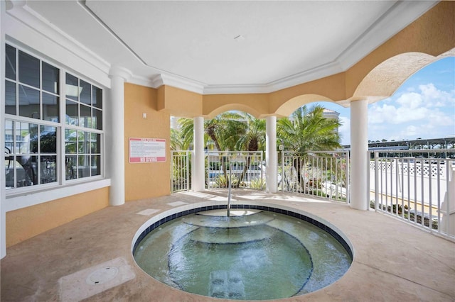 view of pool featuring an indoor in ground hot tub