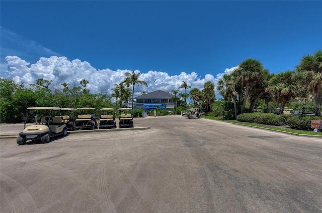 view of road featuring curbs