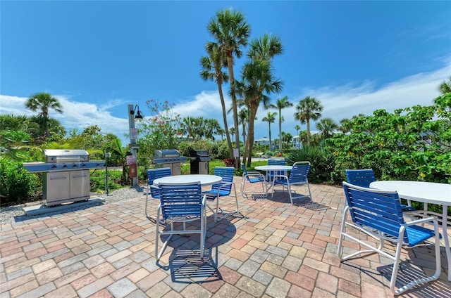 view of patio / terrace featuring outdoor dining space and area for grilling