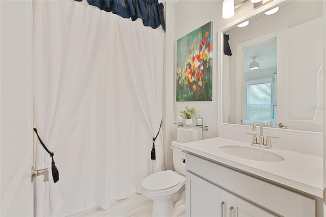 bathroom with toilet and vanity