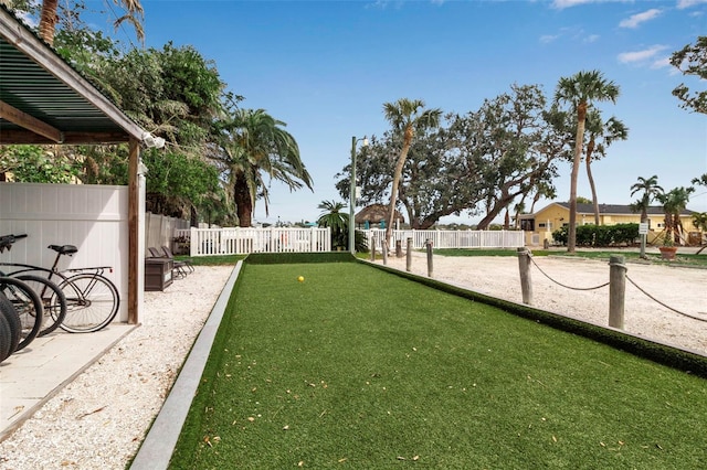 view of yard featuring fence