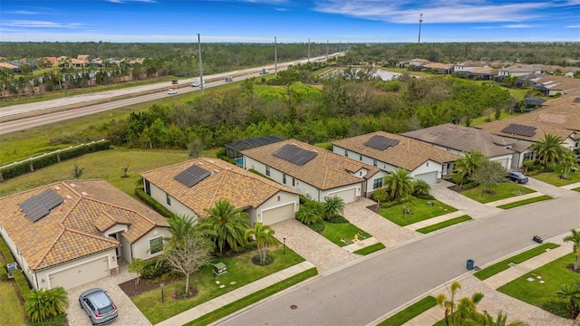 drone / aerial view with a residential view