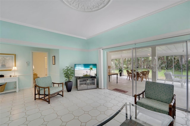 2 Antigua Cir Unit 4, Englewood, FL 34223 - living area featuring crown molding